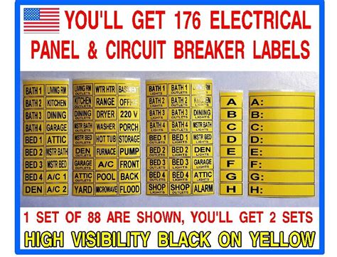 electric breaker box labels|labels for circuit breaker box.